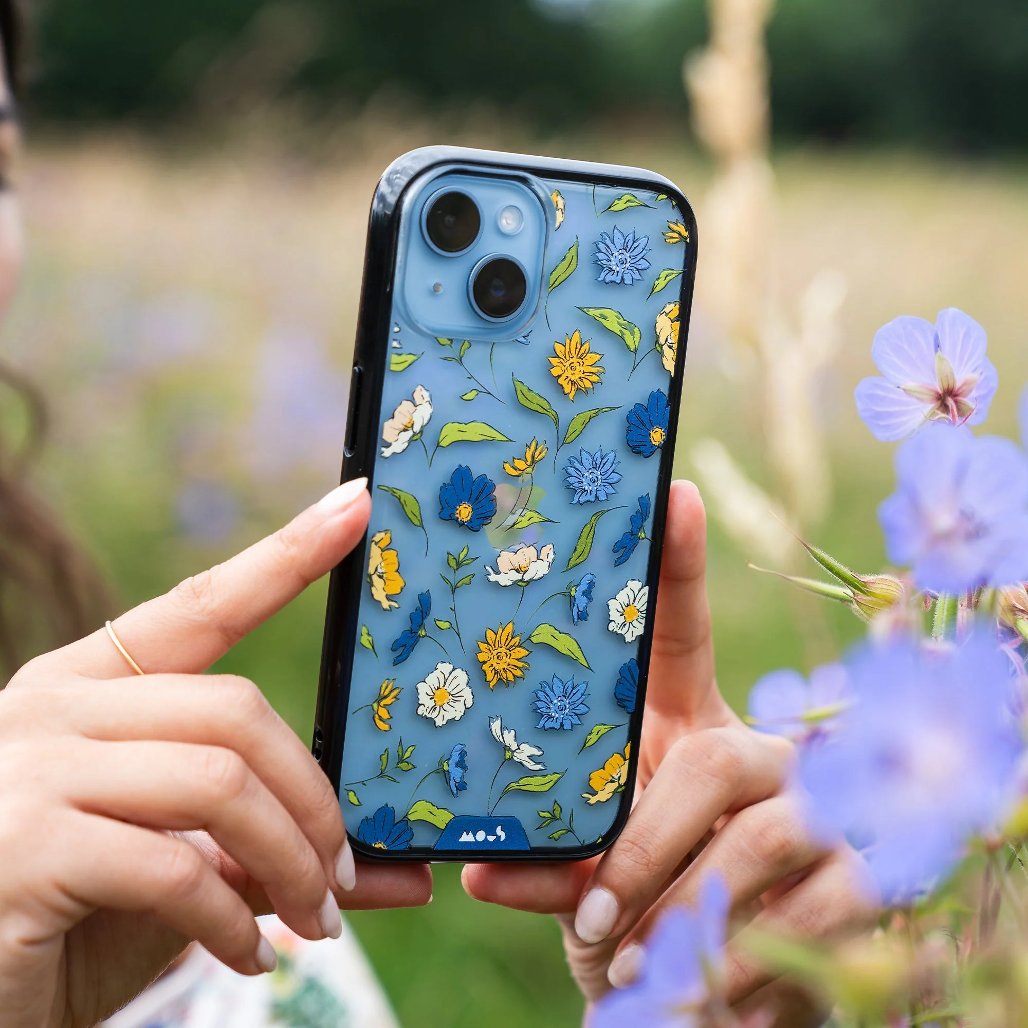 Floral Blue Protective Phone Case - Flowers - Image 14