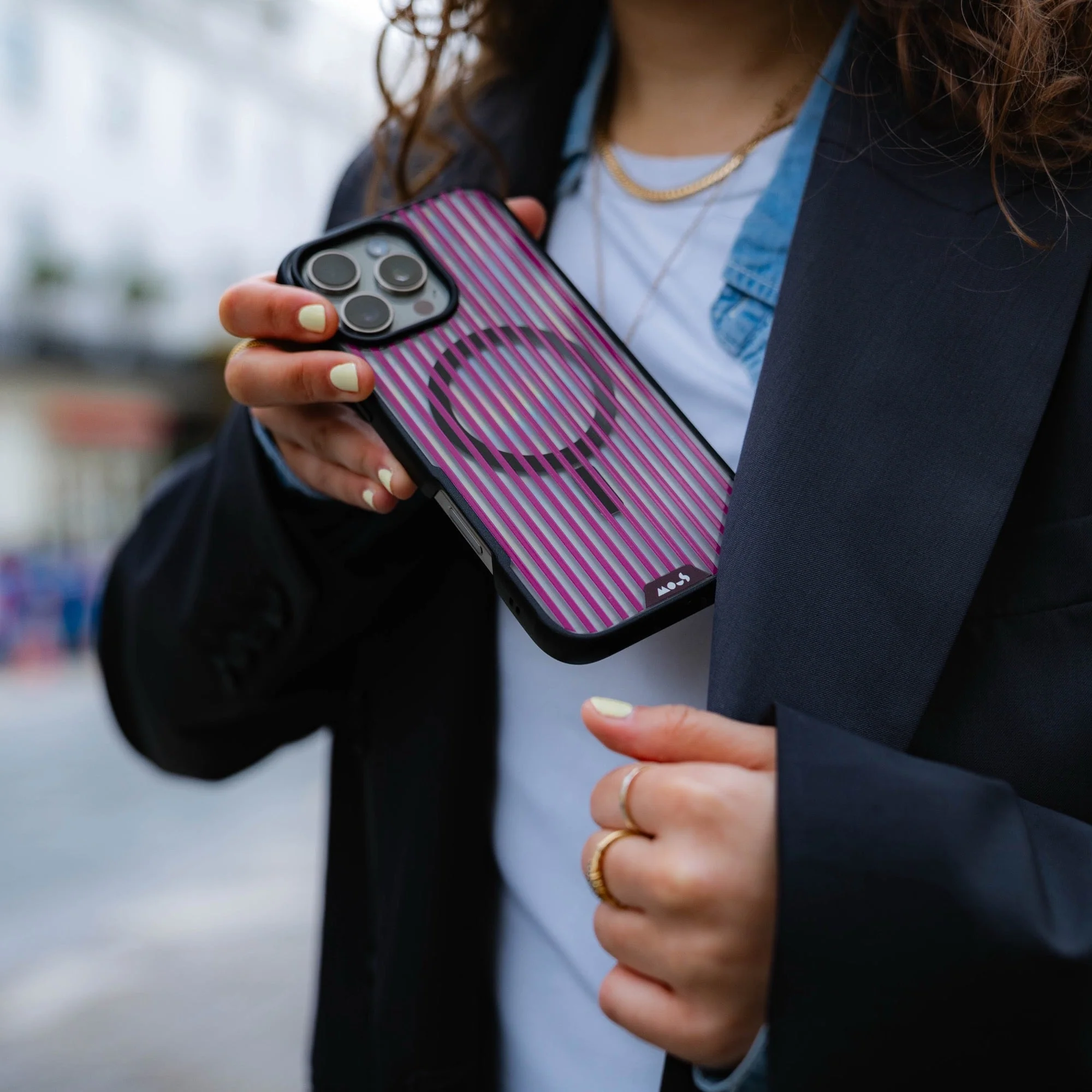 Mulberry Protective Phone Case - Pinstripe MagSafe - Image 14